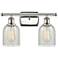 Caledonia 16"W 2 Light Polished Nickel Bath Vanity Light w/ Mouchette