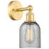 Caledonia 2.2" High Satin Gold Sconce With Charcoal Shade