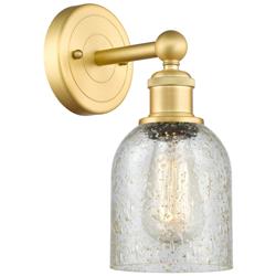 Caledonia 2.2&quot; High Satin Gold Sconce With Mica Shade