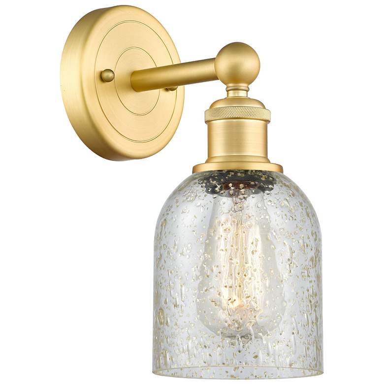 Image 1 Caledonia 2.2" High Satin Gold Sconce With Mica Shade