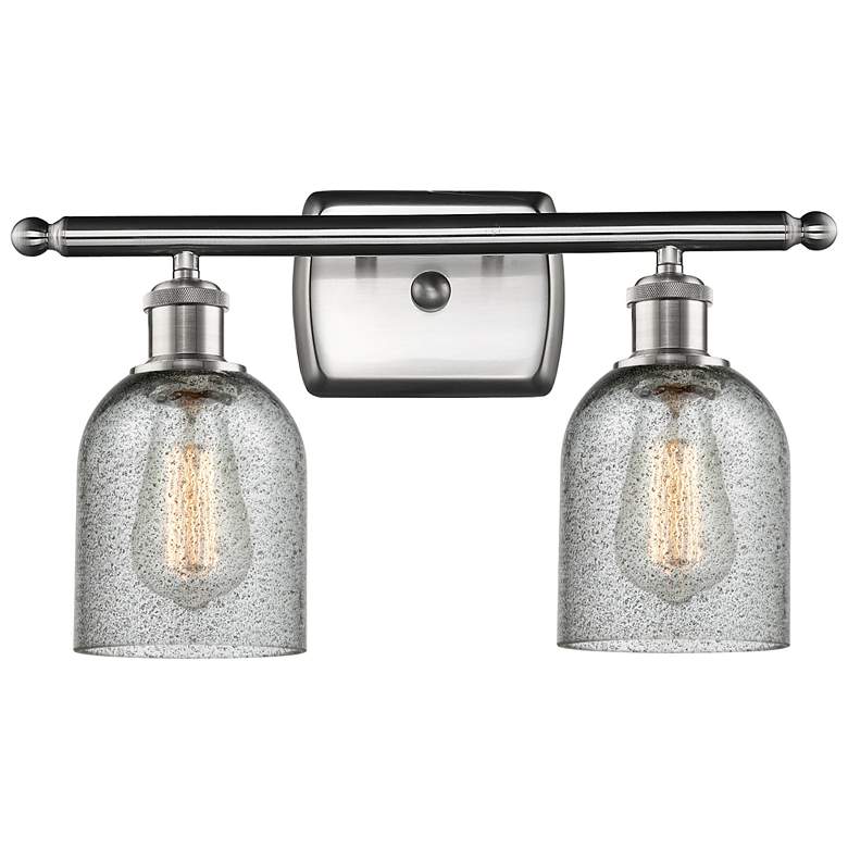 Image 1 Caledonia 2 Light 16" LED Bath Light - Brushed Satin Nickel - Charcoal