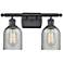 Caledonia 2 Light 16" LED Bath Light - Matte Black - Charcoal Shade