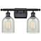 Caledonia 2 Light 16" LED Bath Light - Matte Black - Mouchette Shade