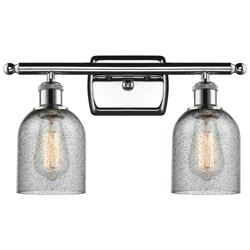 Caledonia 2 Light 16" LED Bath Light - Polished Chrome - Charcoal Shad