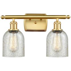 Caledonia 2 Light 16" LED Bath Light - Satin Gold - Mica Shade