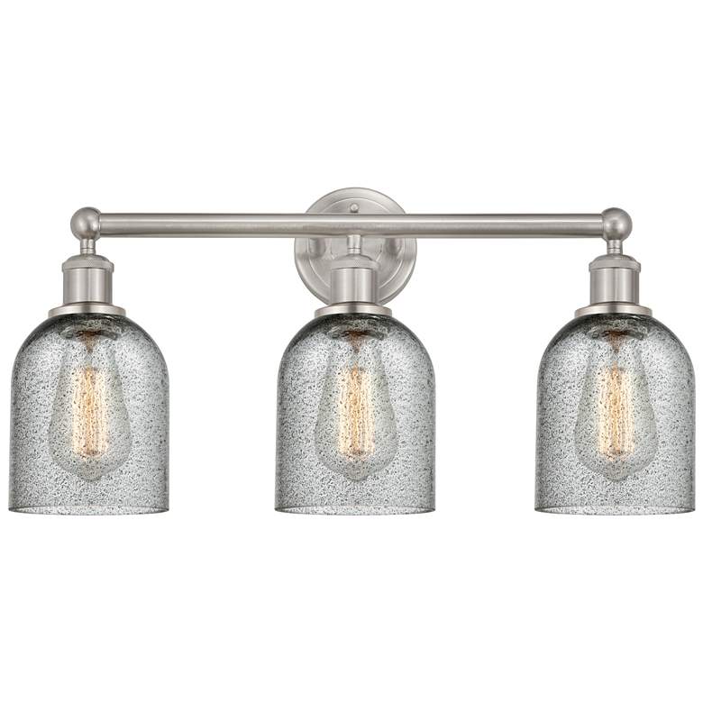 Image 1 Caledonia 23" 3-Light Brushed Satin Nickel Bath Light w/ Charcoal Shad