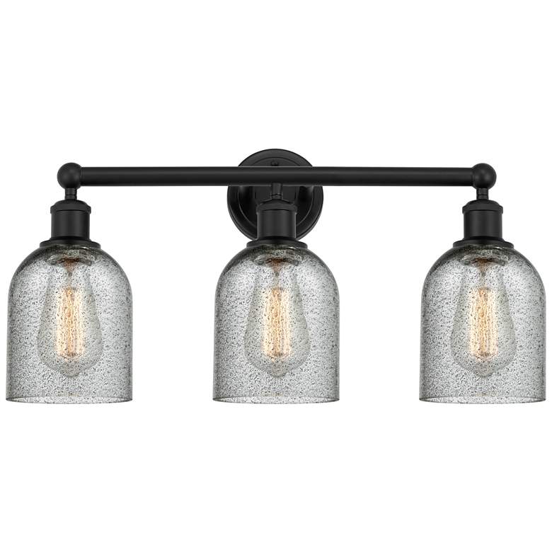 Image 1 Caledonia 23" 3-Light Matte Black Bath Light w/ Charcoal Shade