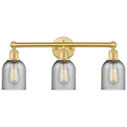 Caledonia 23&quot; Wide 3 Light Satin Gold Bath Vanity Light With Charcoal