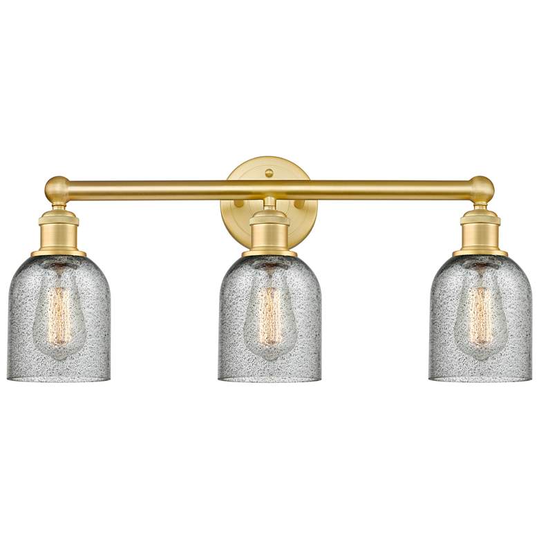 Image 1 Caledonia 23" Wide 3 Light Satin Gold Bath Vanity Light With Charcoal