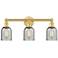Caledonia 23" Wide 3 Light Satin Gold Bath Vanity Light With Charcoal