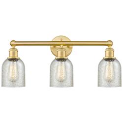 Caledonia 23&quot; Wide 3 Light Satin Gold Bath Vanity Light With Mica Shad