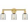 Caledonia 23" Wide 3 Light Satin Gold Bath Vanity Light With Mica Shad