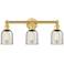 Caledonia 23" Wide 3 Light Satin Gold Bath Vanity Light With Mica Shad