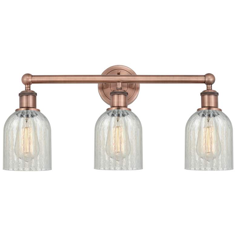 Image 1 Caledonia 23"W 3 Light Antique Copper Bath Light With Mouchette Shade
