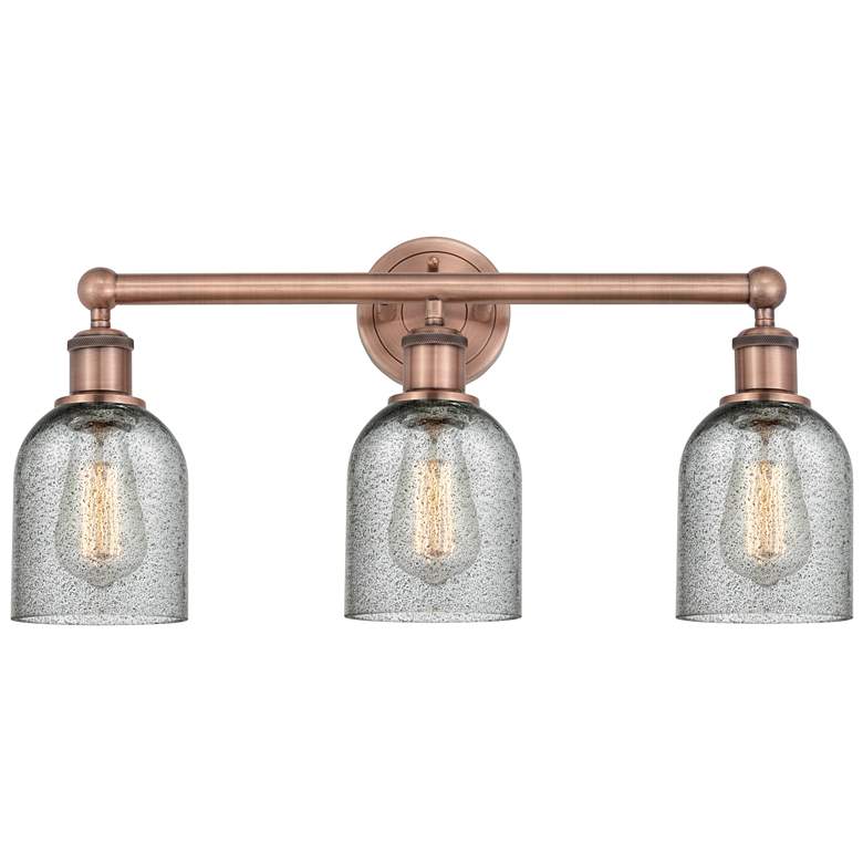 Image 1 Caledonia 23"W 3 Light Antique Copper Bath Vanity Light With Charcoal