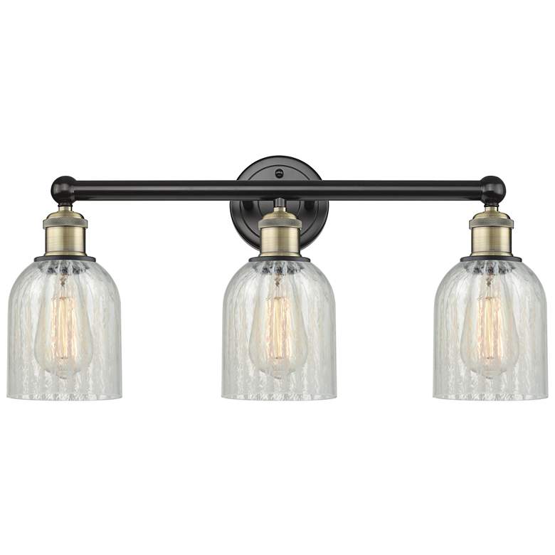 Image 1 Caledonia 23"W 3 Light Black Antique Brass Bath Light With Mouchette S