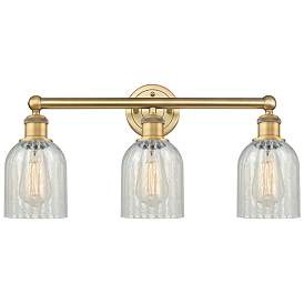 Image1 of Caledonia 23"W 3 Light Brushed Brass Bath Vanity Light With Mouchette