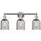 Caledonia 23"W 3 Light Polished Chrome Bath Vanity Light w/ Charcoal S