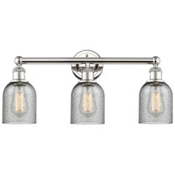 Caledonia 23&quot;W 3 Light Polished Nickel Bath Light With Charcoal Shade