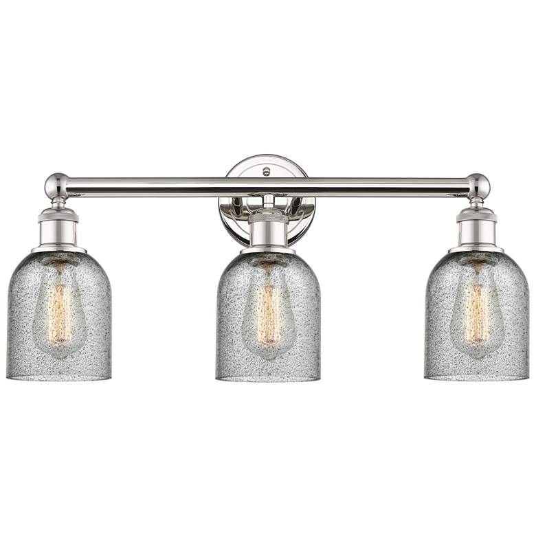 Image 1 Caledonia 23"W 3 Light Polished Nickel Bath Light With Charcoal Shade