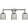 Caledonia 23"W 3 Light Polished Nickel Bath Light With Charcoal Shade
