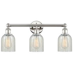 Caledonia 23&quot;W 3 Light Polished Nickel Bath Light With Mouchette Shade