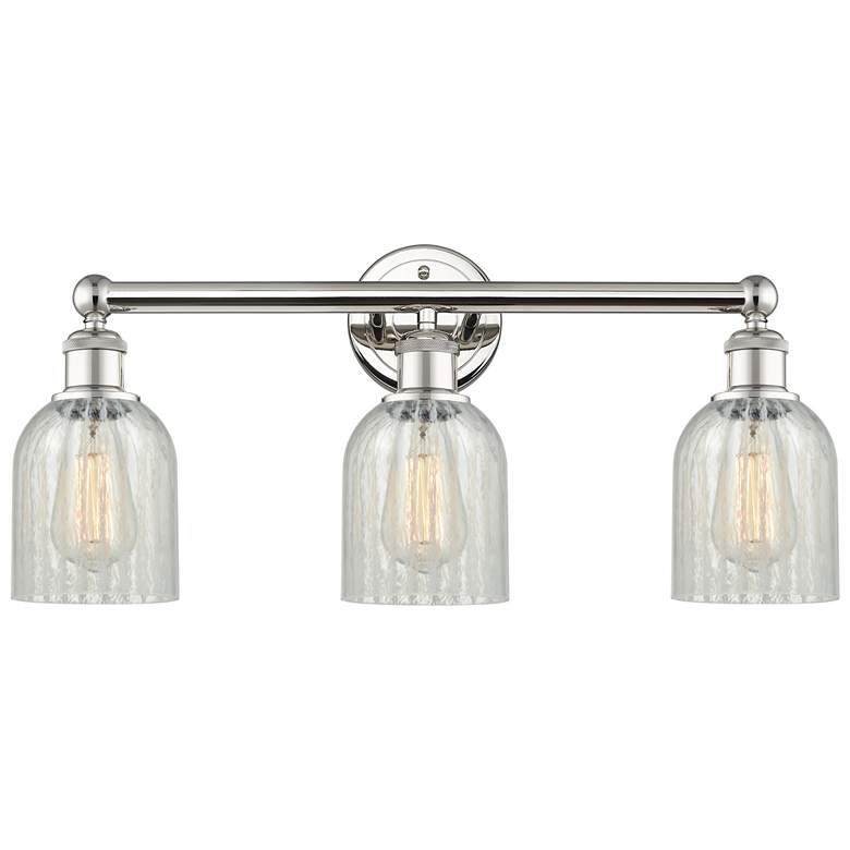 Image 1 Caledonia 23"W 3 Light Polished Nickel Bath Light With Mouchette Shade