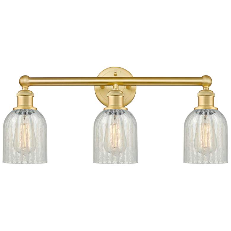 Image 1 Caledonia 23"W 3 Light Satin Gold Bath Vanity Light With Mouchette Sha
