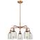 Caledonia 23"W 5 Light Antique Copper Stem Hung Chandelier With Mica S