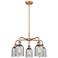Caledonia 23"W 5 Light Copper Stem Hung Chandelier With Charcoal Shade