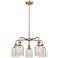 Caledonia 23"W 5 Light Copper Stem Hung Chandelier With Mouchette Shad