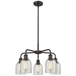 Caledonia 23&quot;W 5 Light Oil Rubbed Bronze Stem Hung Chandelier w/ Mica