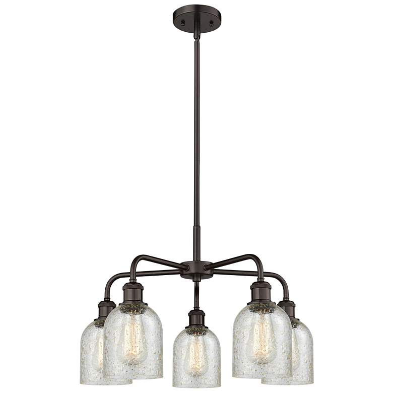 Image 1 Caledonia 23 inchW 5 Light Oil Rubbed Bronze Stem Hung Chandelier w/ Mica 