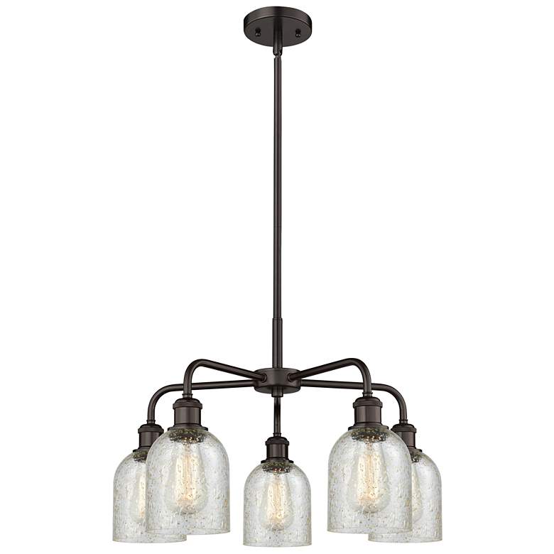 Image 1 Caledonia 23"W 5 Light Oil Rubbed Bronze Stem Hung Chandelier w/ Mica