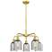 Caledonia 23"W 5 Light Satin Gold Stem Hung Chandelier With Charcoal S