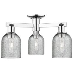 Caledonia 23"W 3-Light Polished Chrome Semi-Flush Mount w/ Charcoal Shade