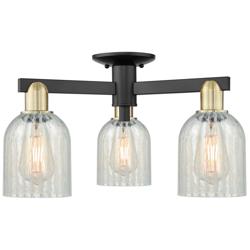 Caledonia 23" Wide 3-Light Black Brass Semi-Flush Mount w/ Mouchette Shade