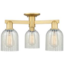 Caledonia 23" Wide 3-Light Satin Gold Semi-Flush Mount w/ Mouchette Shade