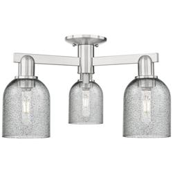 Caledonia 23" Wide 3-Light Satin Nickel Semi-Flush Mount w/ Charcoal Shade