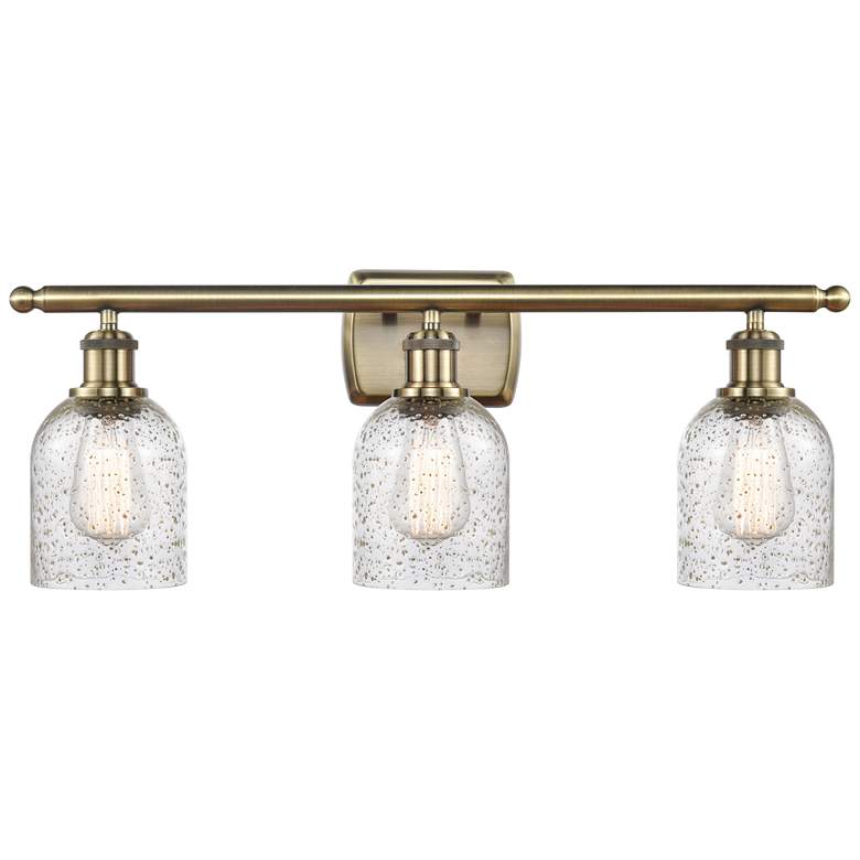 Image 1 Caledonia 26" 3-Light Antique Brass Bath Light w/ Mica Shade