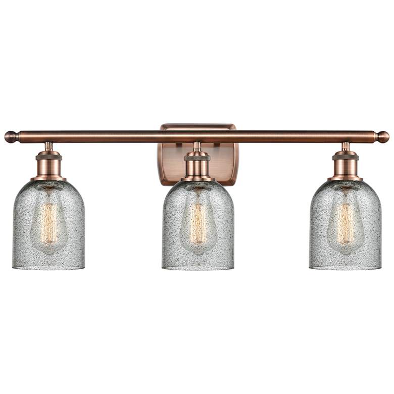 Image 1 Caledonia 26" 3-Light Antique Copper Bath Light w/ Charcoal Shade