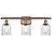 Caledonia 26" 3-Light Antique Copper Bath Light w/ Mica Shade