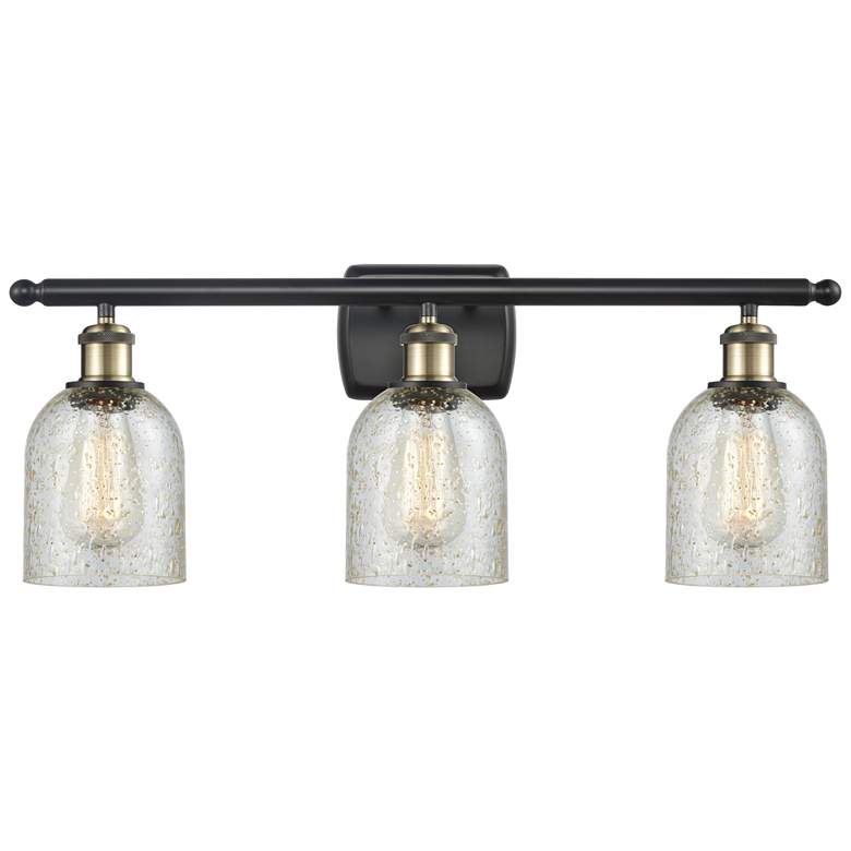Image 1 Caledonia 26" 3-Light Black Antique Brass Bath Light w/ Mica Shade