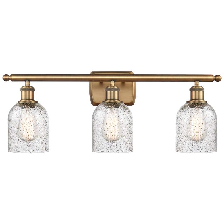 Image 1 Caledonia 26" 3-Light Brushed Brass Bath Light w/ Mica Shade