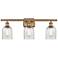 Caledonia 26" 3-Light Brushed Brass Bath Light w/ Mica Shade