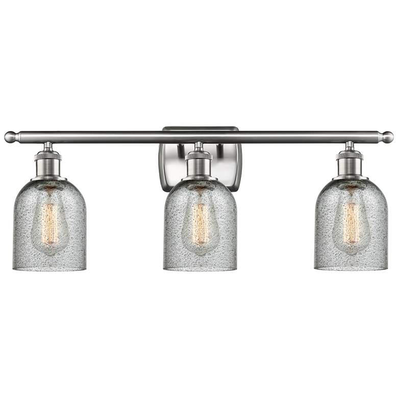 Image 1 Caledonia 26" 3-Light Brushed Satin Nickel Bath Light w/ Charcoal Shad