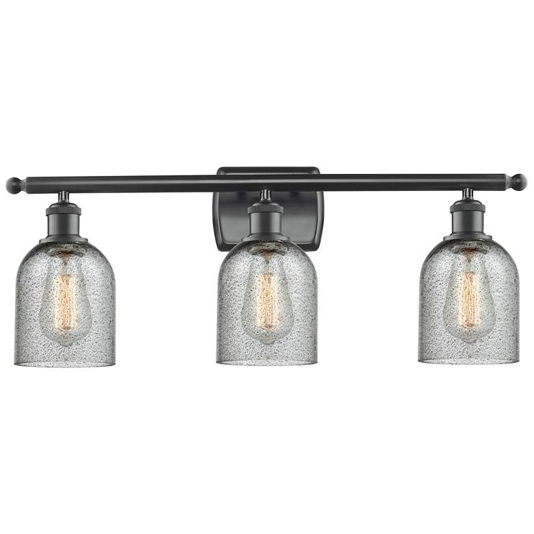 Image 1 Caledonia 26" 3-Light Matte Black Bath Light w/ Charcoal Shade