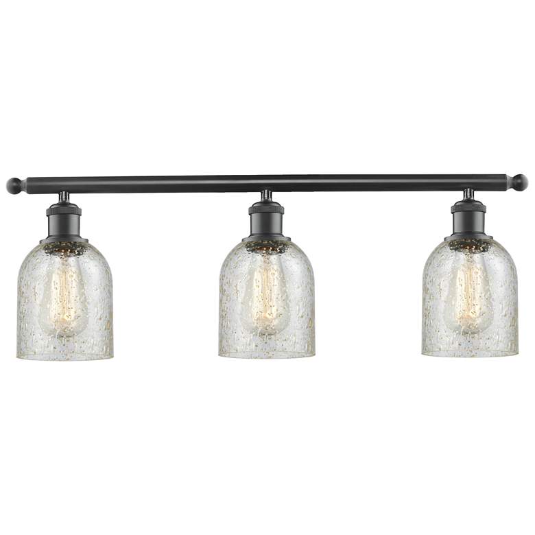Image 1 Caledonia 26" 3-Light Matte Black Bath Light w/ Mica Shade