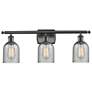 Caledonia 26" 3-Light Oil Rubbed Bronze Bath Light w/ Charcoal Shade