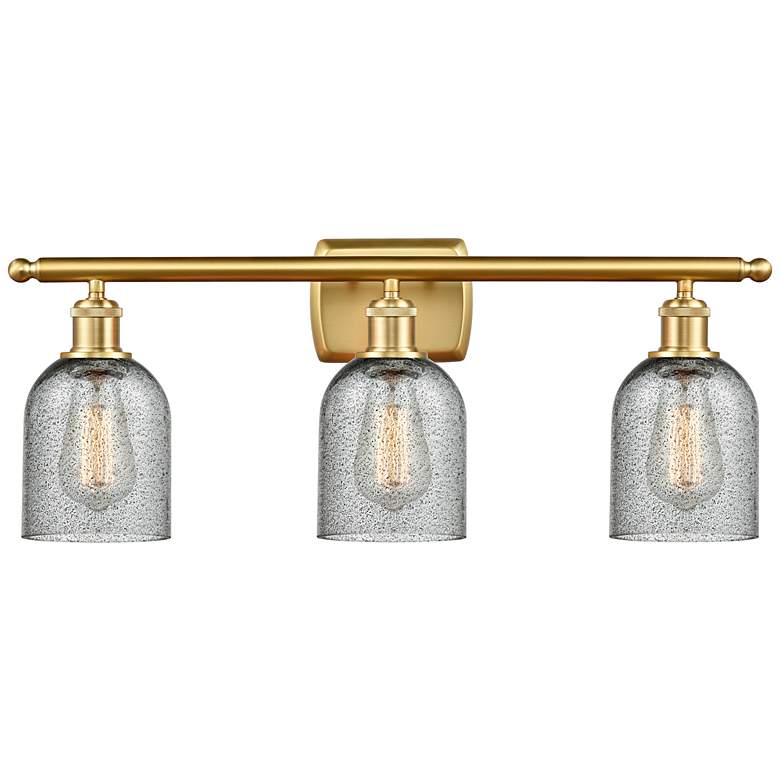 Image 1 Caledonia 26" 3-Light Satin Gold Bath Light w/ Charcoal Shade
